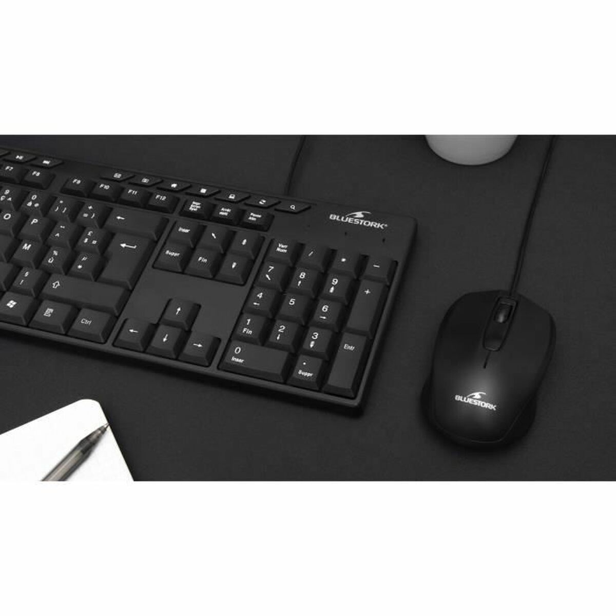 Tipkovnica Bluestork MEDIA OFFICE Crna AZERTY